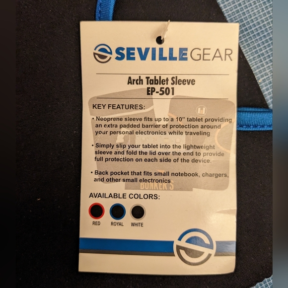 🆕Padded Arch Sleeve Case for 10" Tablets in Black + Blue - Picture 5 of 6